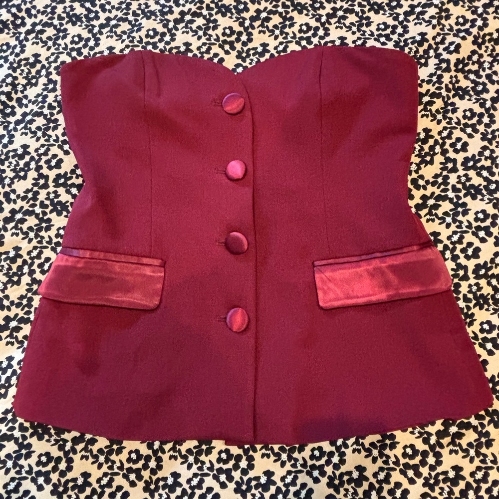 Elegant Burgundy Strapless Top